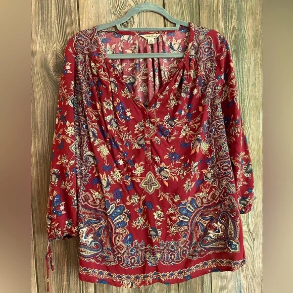 Lucky Brand Top | Boho | V-neck - Picture 1 of 7